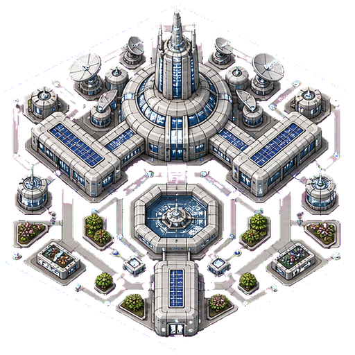 Top-down planetary headquarters artwork from Deep Space Empires